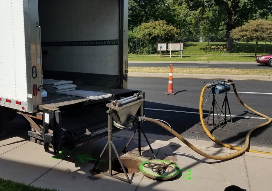 CIPP pipe lining with truck