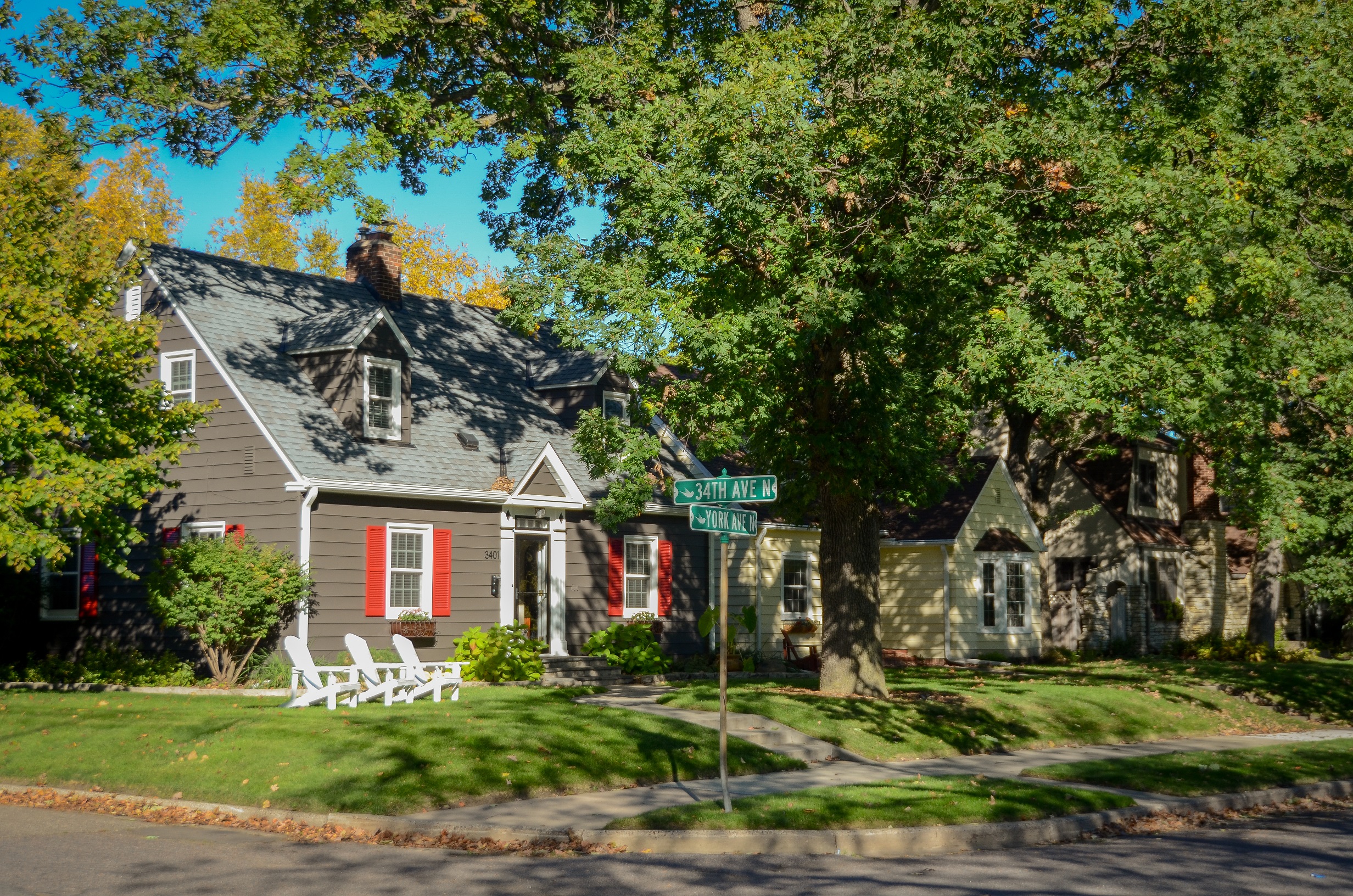 Gray house on 34th and York