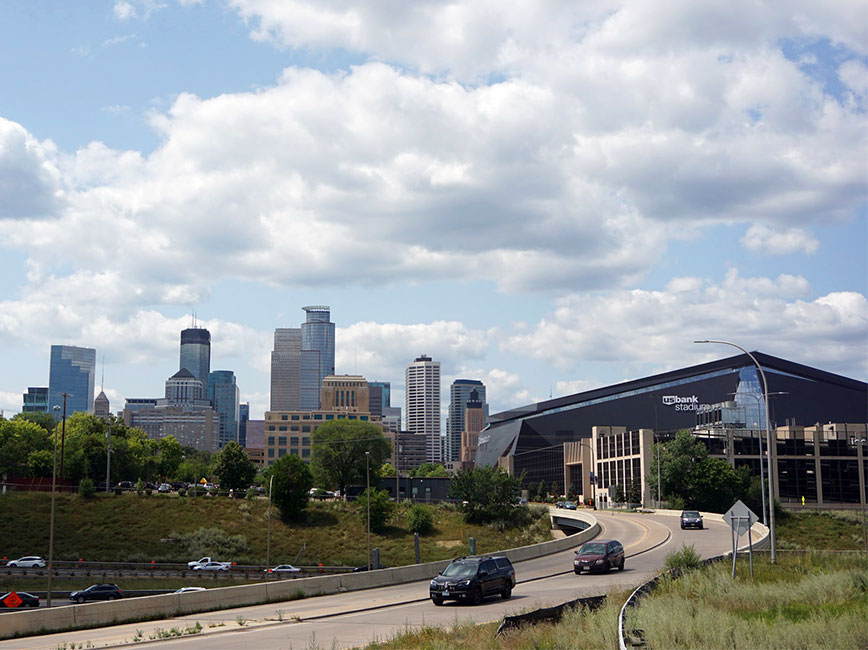 35W at 94 project location facing the US Bank stadium