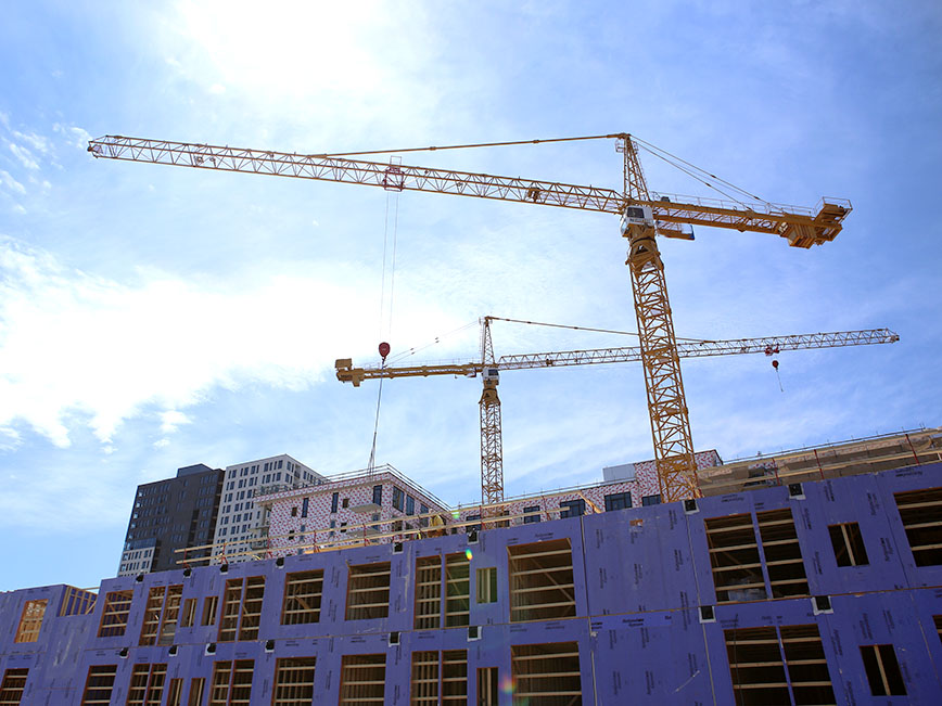 A construction project on a new building