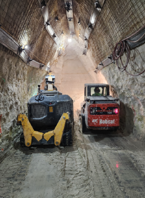 Construction worker looking into Central City Tunnel