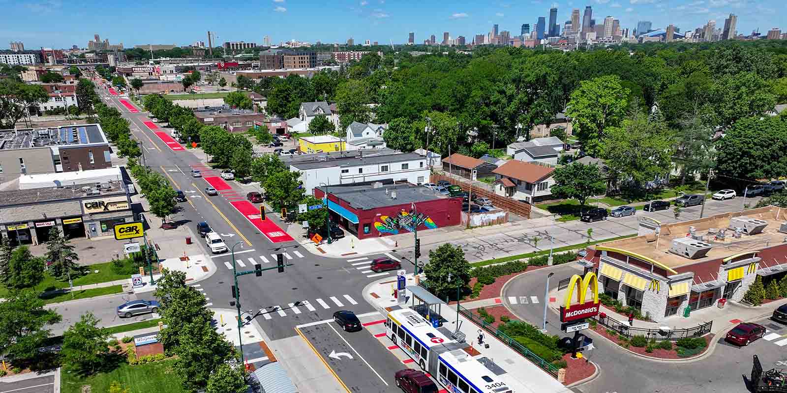 Bus lane along East Lake Street