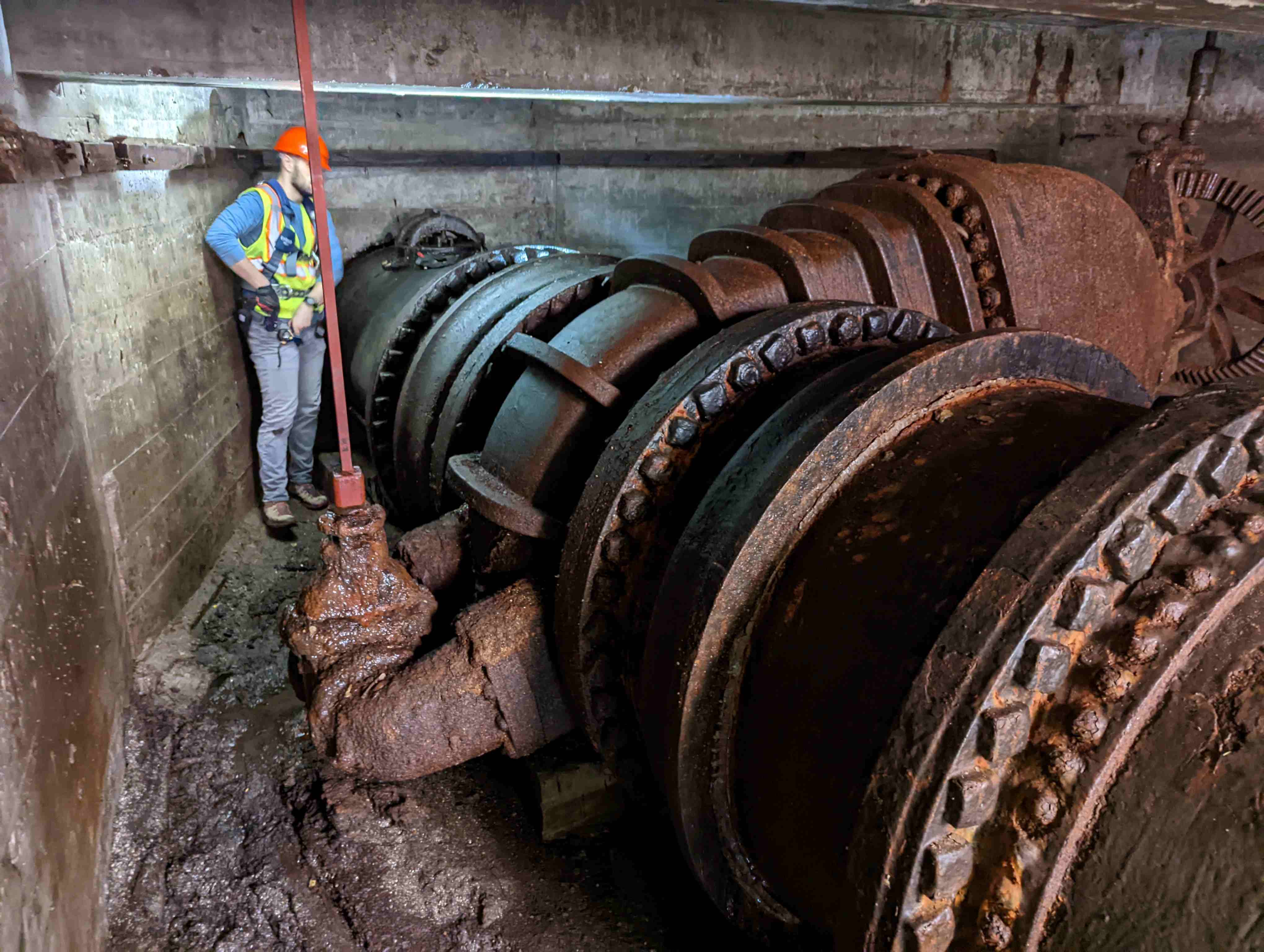 Transmission water main going into gate valve.