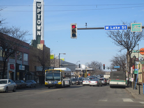 Intersection of Hennepin and W Lake St. 