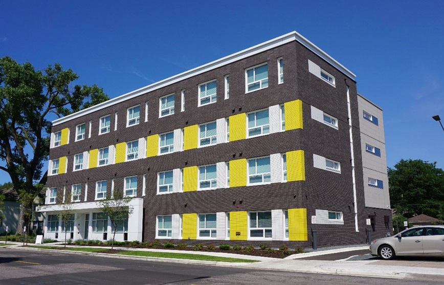 Exterior of Minneapolis apartment building