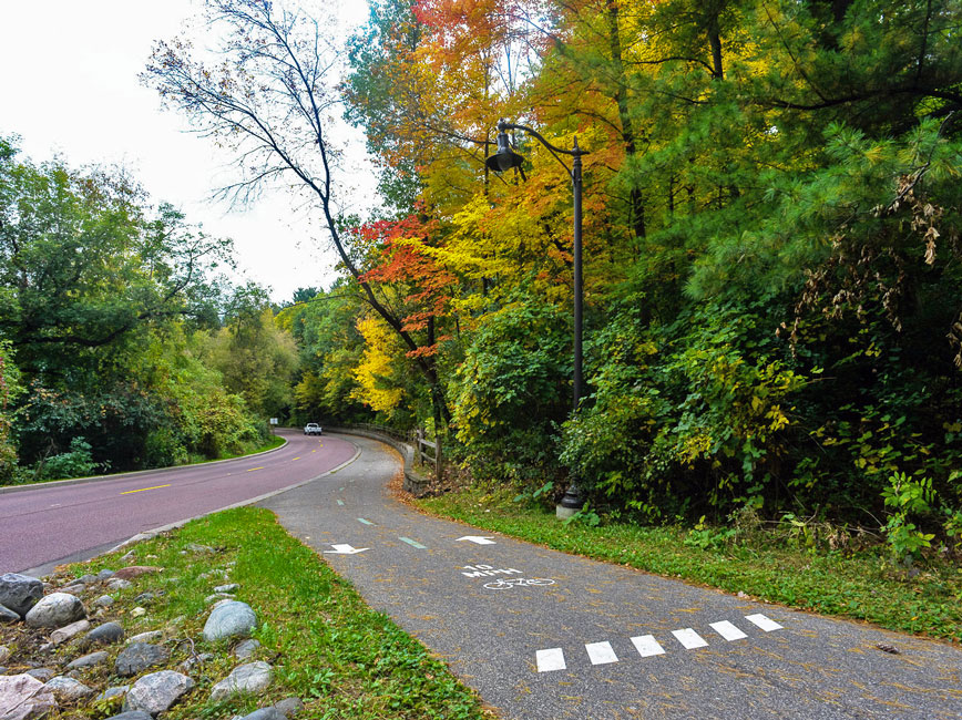 Parkway paving program area with bike path