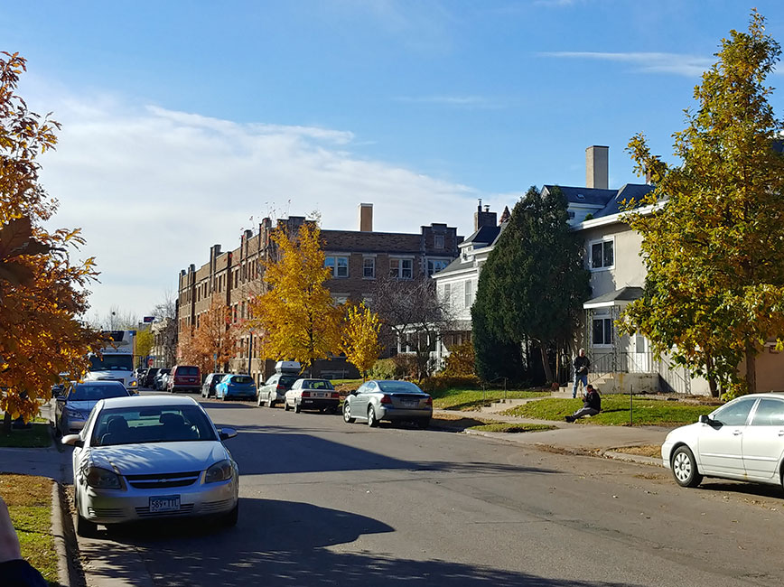 Photo of a residential street in Minneapolis