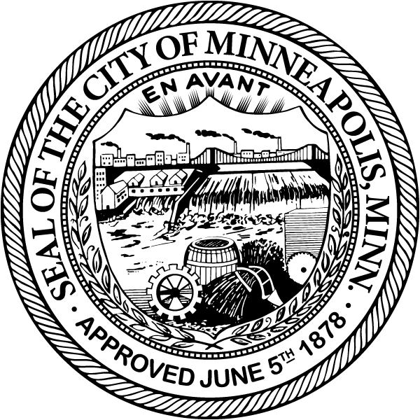 Seal of the City of Minneapolis, MN, Approved June 5th 1878, En Avant