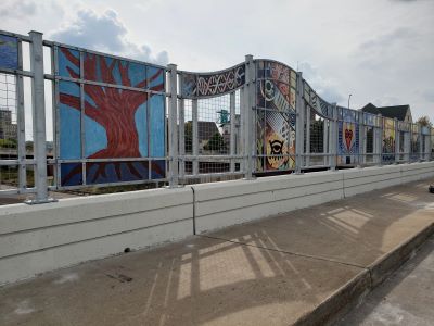 Artistic bridge railing. 