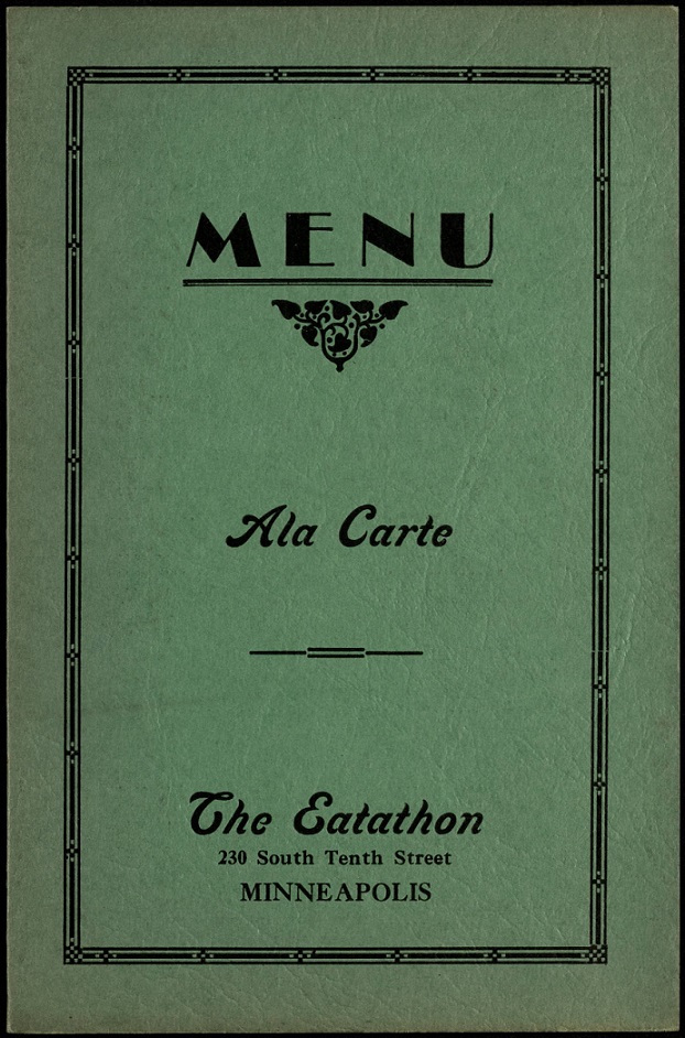The Spot Cafe menu Circa 1935