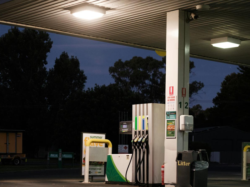 A gas station.