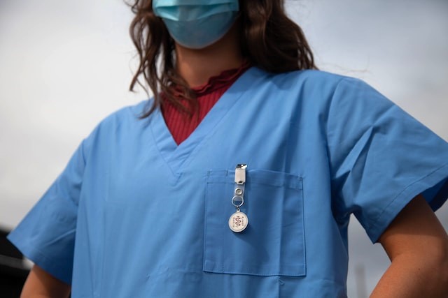 Nurse wearing scrubs