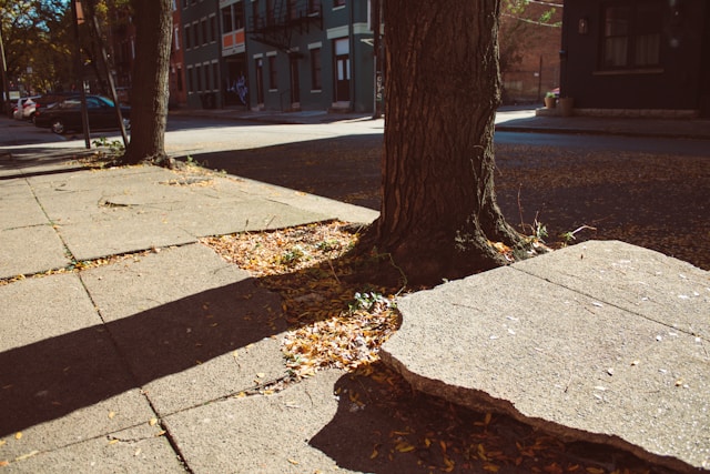 Sidewalk with damage