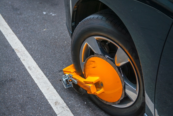 boot on car wheel
