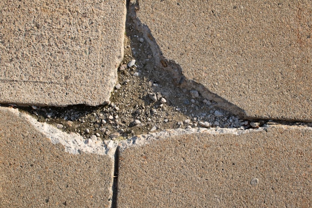 Damaged sidewalk