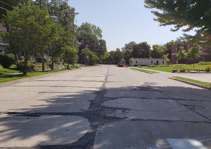 View of a street in need of repair