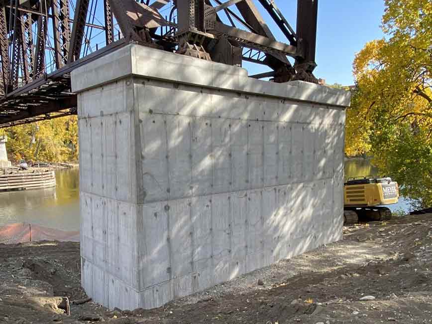 View of city bridge 9 with new and improved concrete structure View of city bridge 9 with new and improved concrete structure