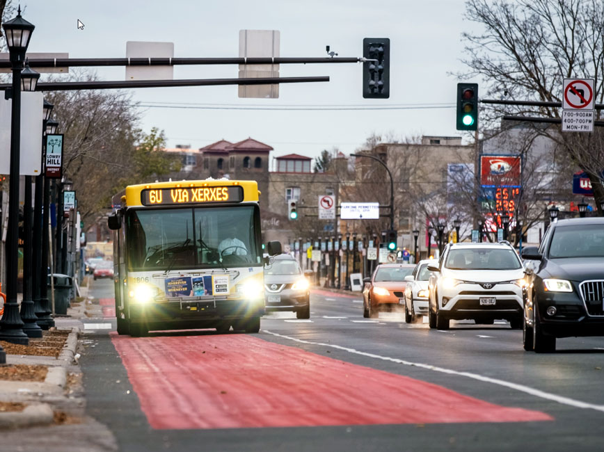Bus in bus lane