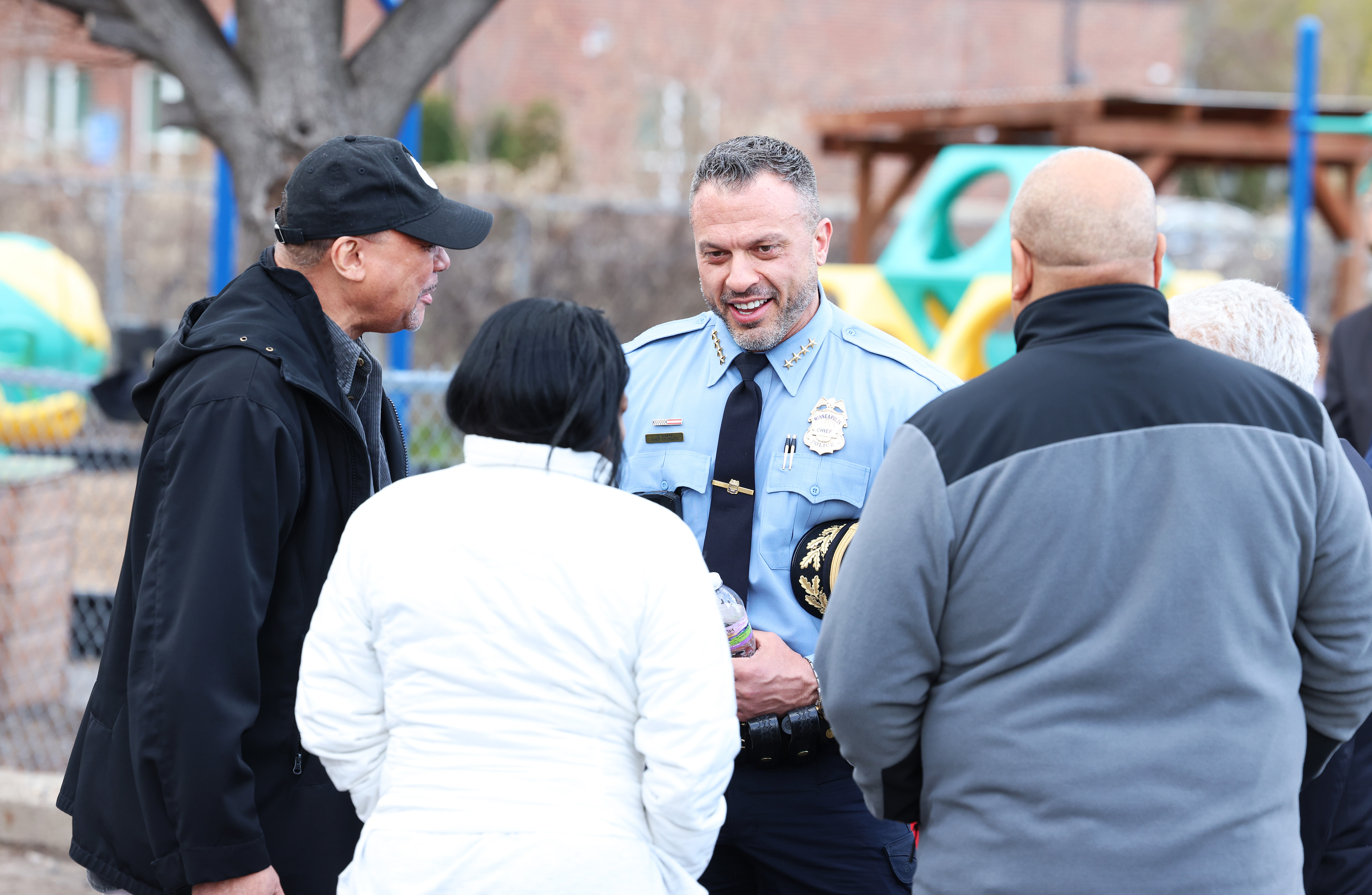 MPD Chief O'Hara speaks to community members at an event. MPD Chief O'Hara speaks to community members at an event.
