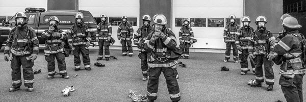 firefighters in training