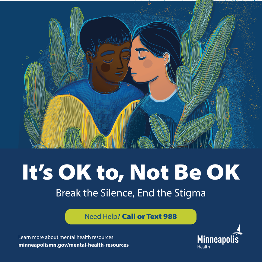 It's OK to not be OK mental health month graphic