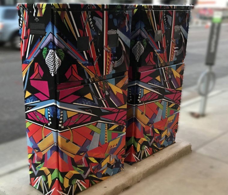 Public art utility box wrap