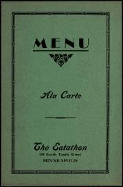 The Spot Cafe menu Circa 1935