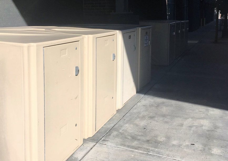 Bike lockers at metro transit