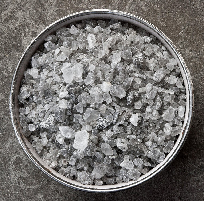 Bucket of de-icing rock salt