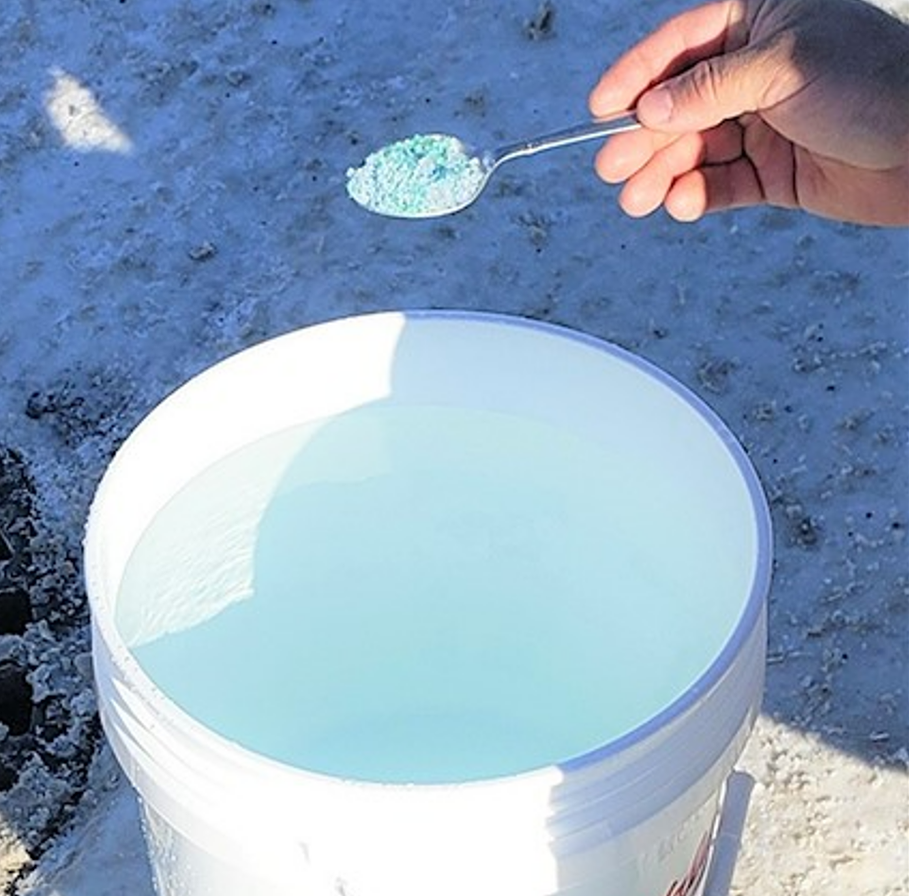 A spoon of salt over a bucket of water A spoon of salt over a bucket of water