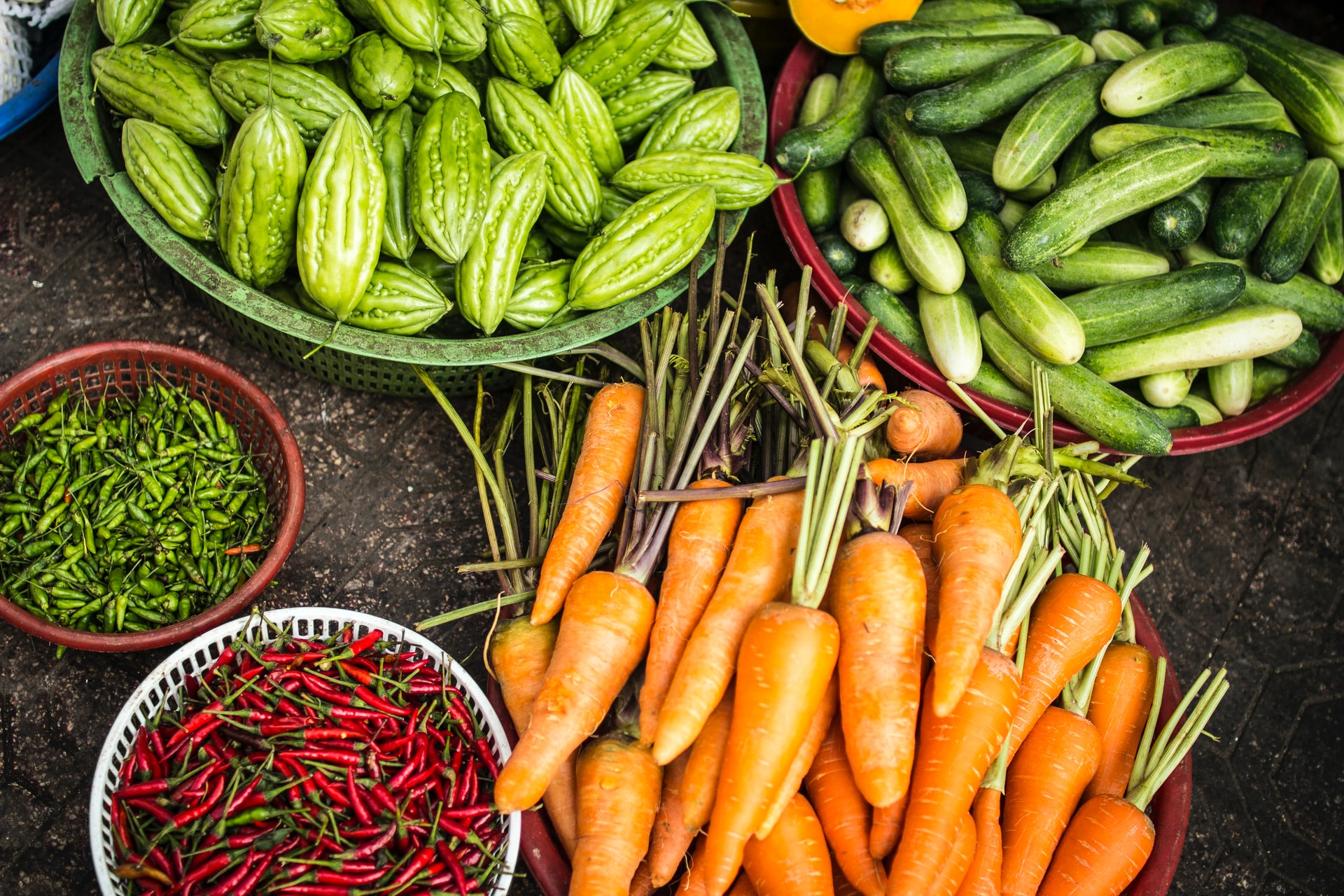 Fresh vegetables on a table Fresh vegetables on a table