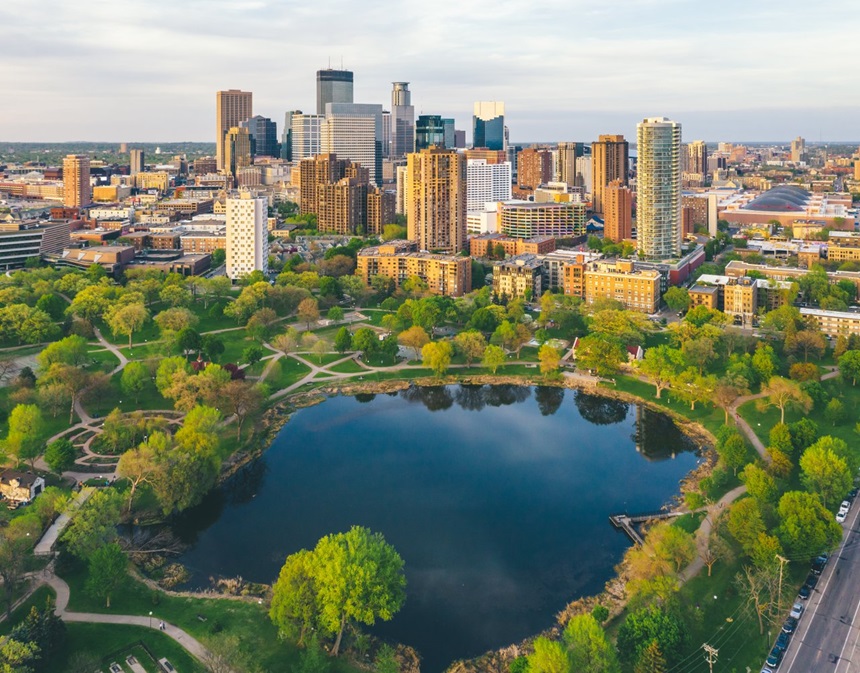 Aerial view of Loring Park Aerial view of Loring Park