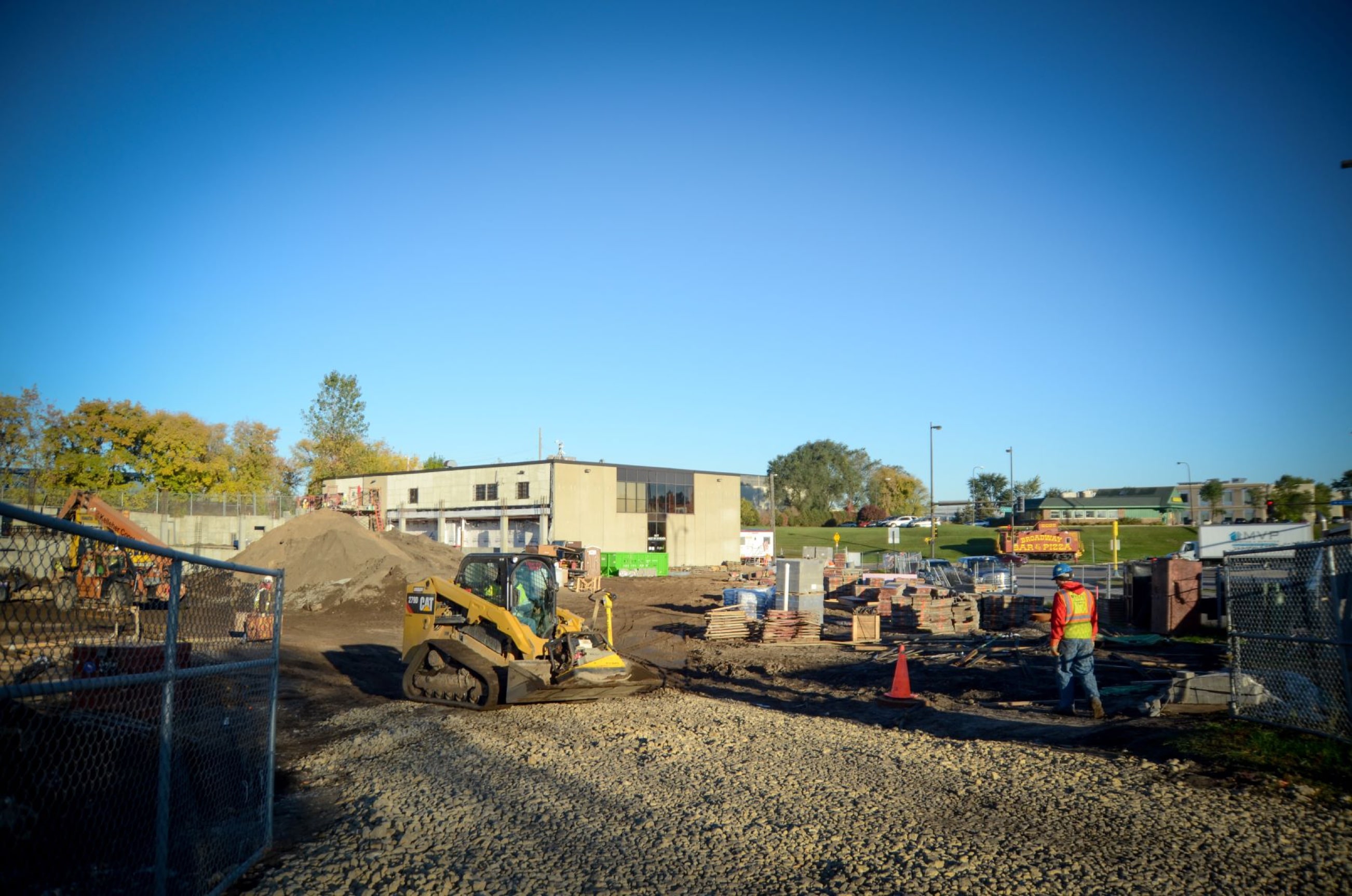 Workers at a brownfield site