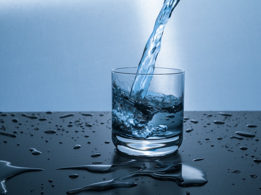 Water pouring into a glass
